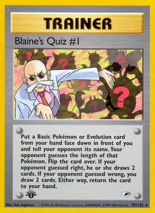 Blaine's Quiz #1 97/132 - Gym Heroes Unlimited - Premium Pokemon Single from Nintendo - Just $4.14! Shop now at Game Crave Tournament Store