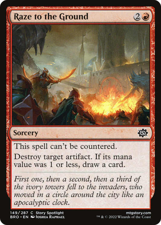 Raze to the Ground (BRO-149) - The Brothers' War - Premium MTG Single from Wizards of the Coast - Just $0.08! Shop now at Game Crave Tournament Store