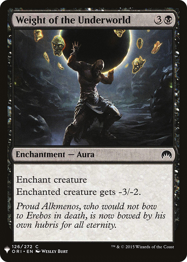 Weight of the Underworld (MB1-823) - Mystery Booster - Premium MTG Single from Wizards of the Coast - Just $0.08! Shop now at Game Crave Tournament Store