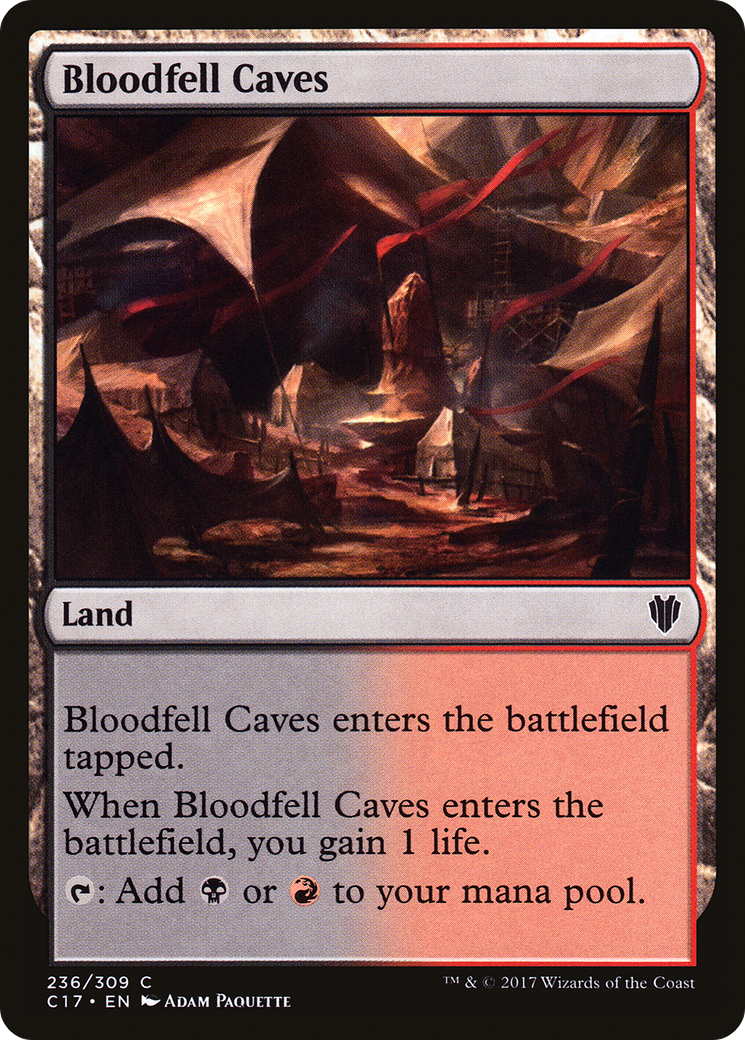 Bloodfell Caves (C17-236) - Commander 2017 - Premium MTG Single from Wizards of the Coast - Just $0.08! Shop now at Game Crave Tournament Store
