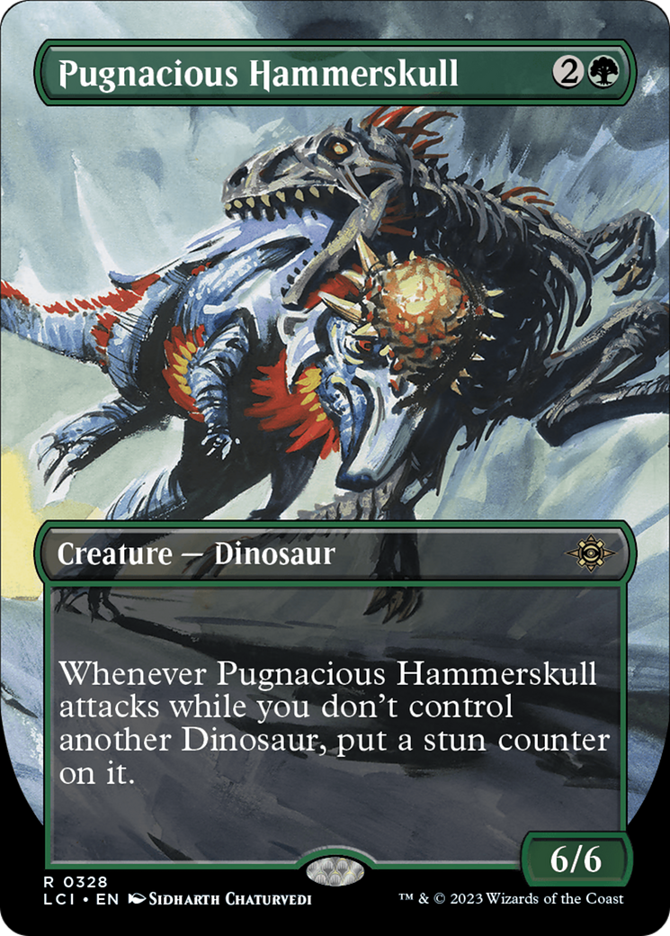 Pugnacious Hammerskull (LCI-328) - The Lost Caverns of Ixalan (Borderless) Foil - Premium MTG Single from Wizards of the Coast - Just $0.17! Shop now at Game Crave Tournament Store