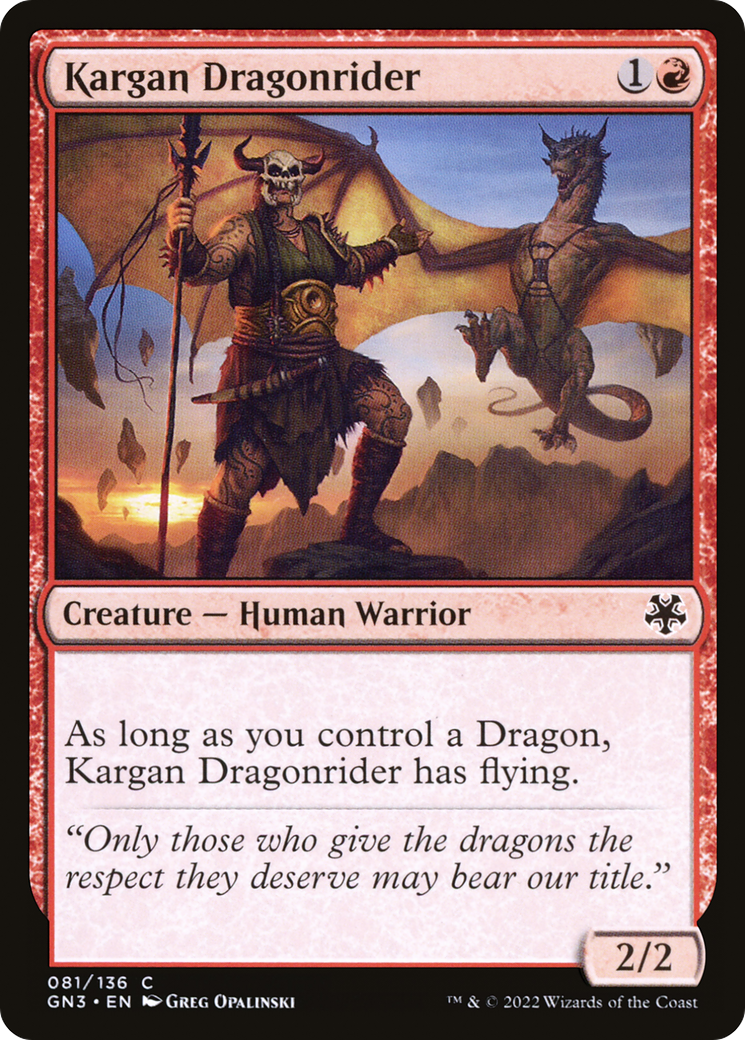 Kargan Dragonrider (GN3-081) - Game Night: Free-for-All - Premium MTG Single from Wizards of the Coast - Just $0.08! Shop now at Game Crave Tournament Store
