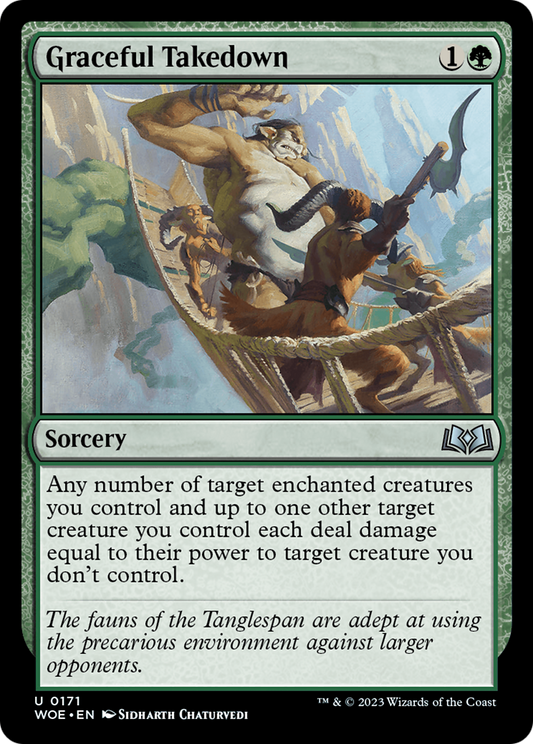 Graceful Takedown (WOE-171) - Wilds of Eldraine Foil - Premium MTG Single from Wizards of the Coast - Just $0.08! Shop now at Game Crave Tournament Store
