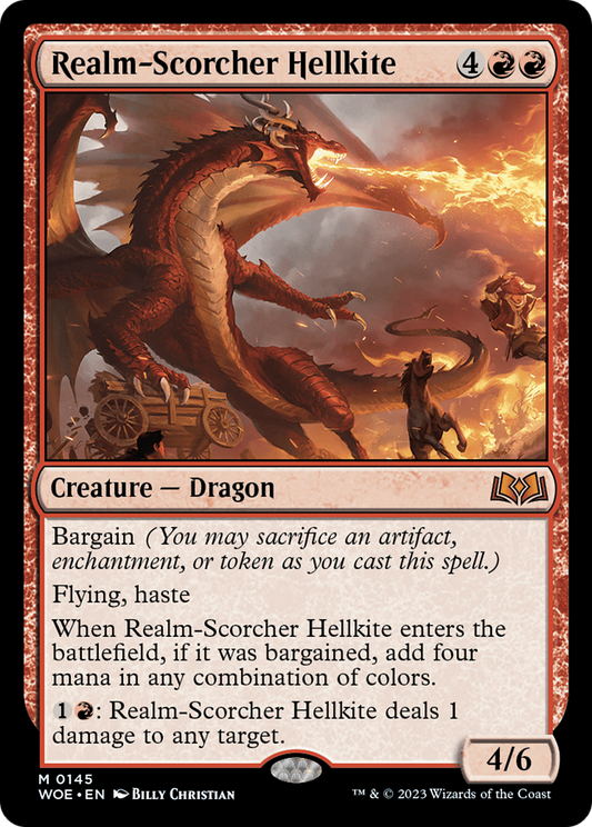 Realm-Scorcher Hellkite (WOE-145) - Wilds of Eldraine - Premium MTG Single from Wizards of the Coast - Just $0.26! Shop now at Game Crave Tournament Store