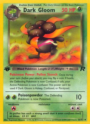 Dark Gloom 36/82 - Team Rocket 1st Edition - Premium Pokemon Single from Nintendo - Just $1.27! Shop now at Game Crave Tournament Store