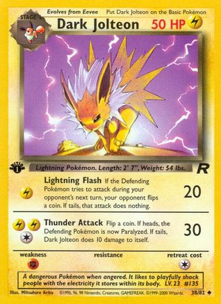 Dark Jolteon 38/82 - Team Rocket Unlimited - Premium Pokemon Single from Nintendo - Just $2.89! Shop now at Game Crave Tournament Store