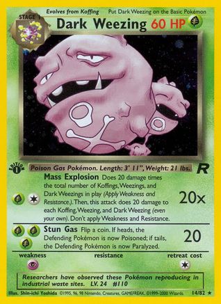 Dark Weezing 14/82 - Team Rocket Unlimited Holofoil - Premium Pokemon Single from Nintendo - Just $4.79! Shop now at Game Crave Tournament Store