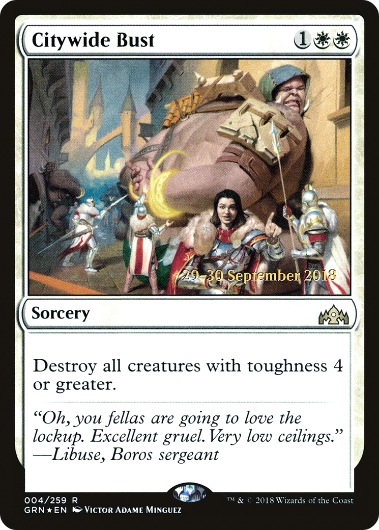 Citywide Bust (PGRN-04S) - Guilds of Ravnica Promos Foil - Premium MTG Single from Wizards of the Coast - Just $0.40! Shop now at Game Crave Tournament Store