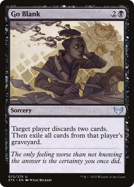 Go Blank (STX-072) - Strixhaven: School of Mages Foil - Premium MTG Single from Wizards of the Coast - Just $0.27! Shop now at Game Crave Tournament Store