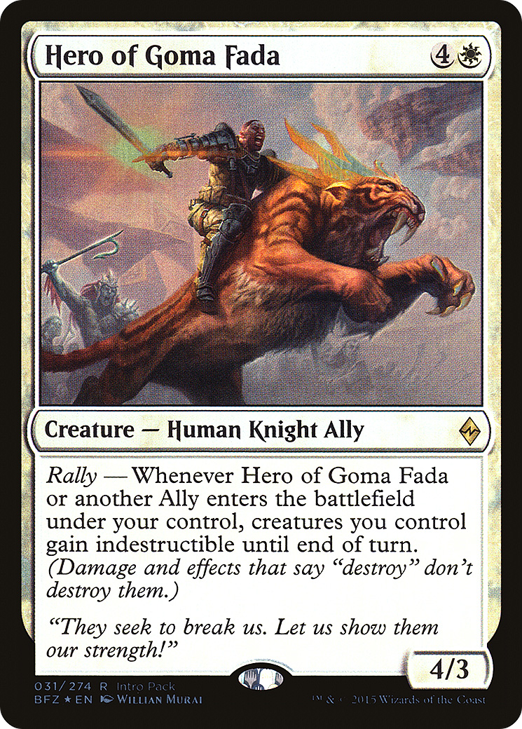 Hero of Goma Fada (PBFZ-031) - Battle for Zendikar Promos Foil - Premium MTG Single from Wizards of the Coast - Just $0.11! Shop now at Game Crave Tournament Store
