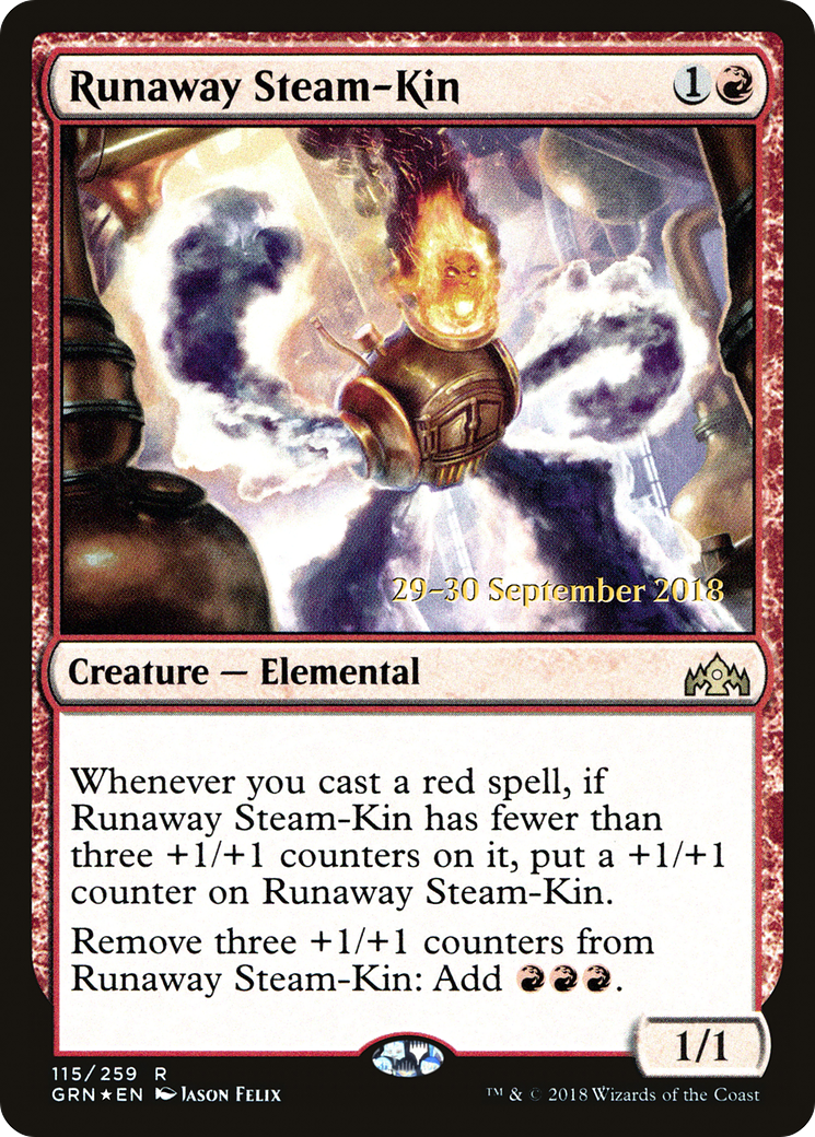 Runaway Steam-Kin (PGRN-115S) - Guilds of Ravnica Promos Foil - Premium MTG Single from Wizards of the Coast - Just $4.09! Shop now at Game Crave Tournament Store