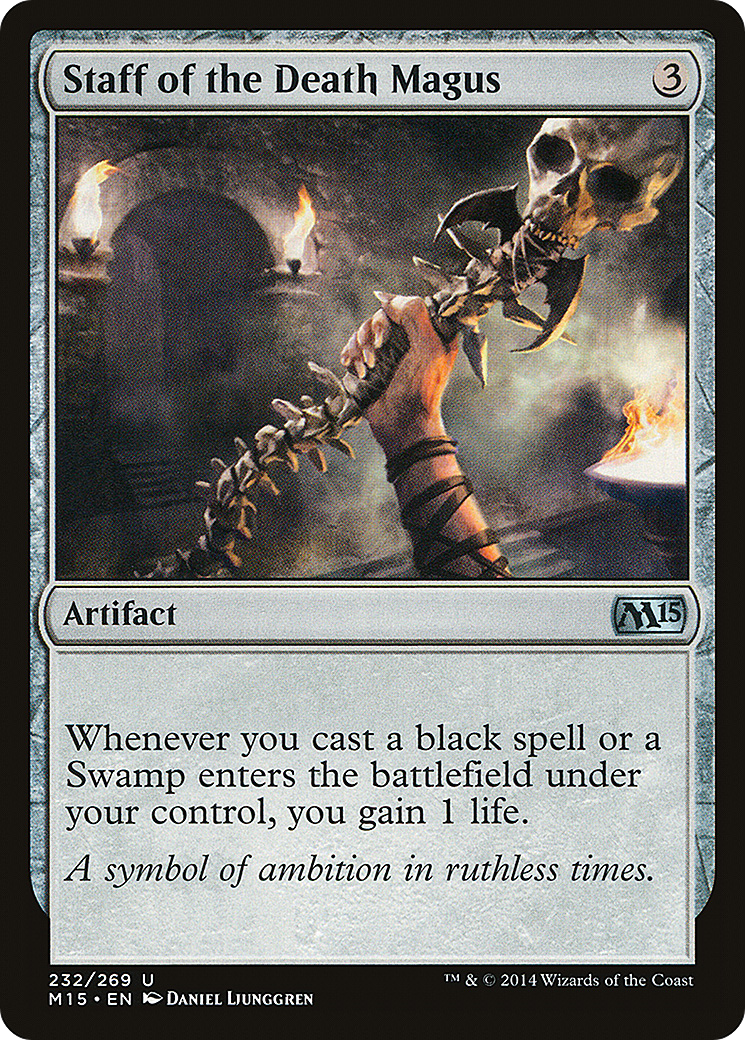 Staff of the Death Magus (M15-232) - Magic 2015 Foil - Premium MTG Single from Wizards of the Coast - Just $0.90! Shop now at Game Crave Tournament Store