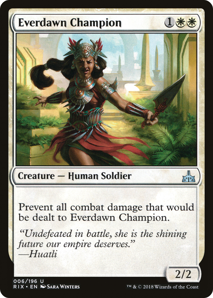 Everdawn Champion (RIX-006) - Rivals of Ixalan Foil - Premium MTG Single from Wizards of the Coast - Just $0.08! Shop now at Game Crave Tournament Store