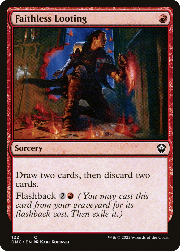 Faithless Looting (DMC-122) - Dominaria United Commander - Premium MTG Single from Wizards of the Coast - Just $0.27! Shop now at Game Crave Tournament Store