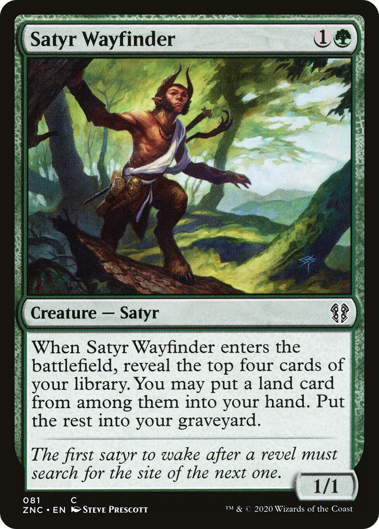 Satyr Wayfinder (ZNC-081) - Zendikar Rising Commander - Premium MTG Single from Wizards of the Coast - Just $0.25! Shop now at Game Crave Tournament Store