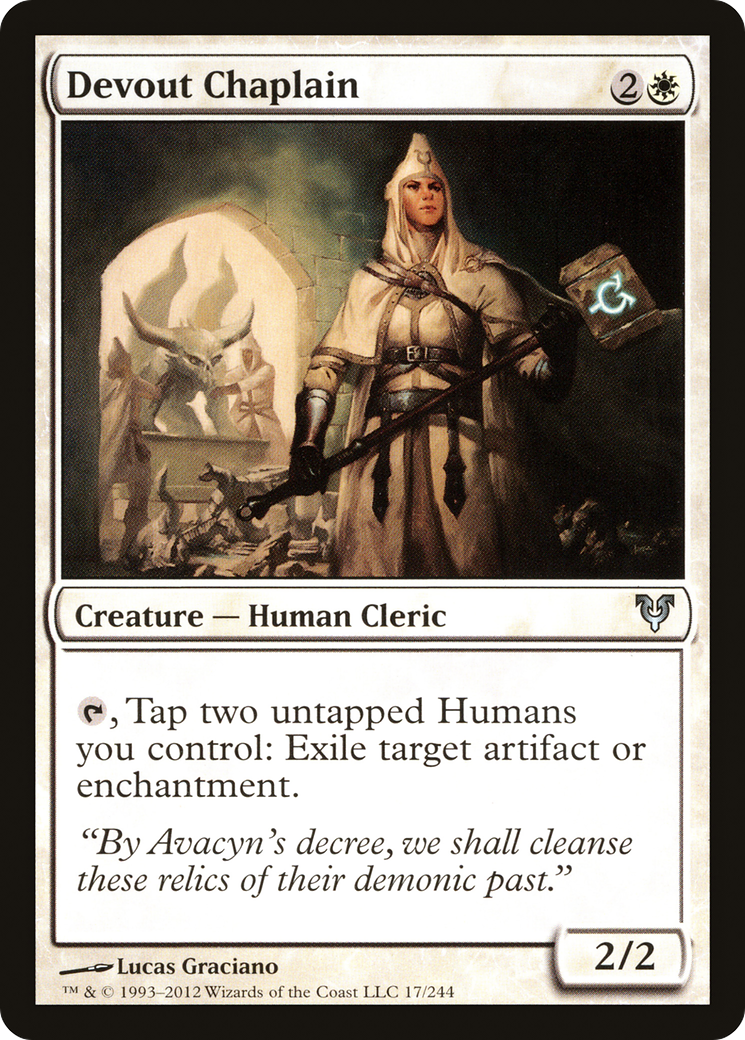 Devout Chaplain (AVR-017) - Avacyn Restored Foil - Premium MTG Single from Wizards of the Coast - Just $0.17! Shop now at Game Crave Tournament Store