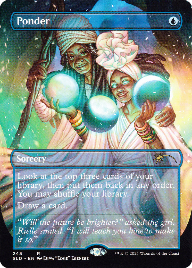 Ponder (SLD-245) - Secret Lair Drop (Borderless) - Premium MTG Single from Wizards of the Coast - Just $2.19! Shop now at Game Crave Tournament Store