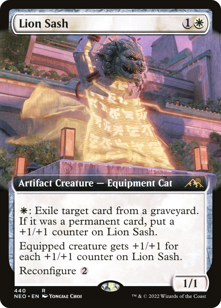 Lion Sash (NEO-440) - Kamigawa: Neon Dynasty: (Extended Art) - Premium MTG Single from Wizards of the Coast - Just $0.50! Shop now at Game Crave Tournament Store