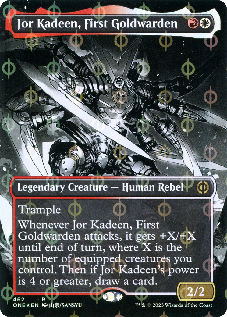 Jor Kadeen, First Goldwarden (ONE-462) - Phyrexia: All Will Be One: (Showcase) (Borderless) Foil - Premium MTG Single from Wizards of the Coast - Just $0.38! Shop now at Game Crave Tournament Store