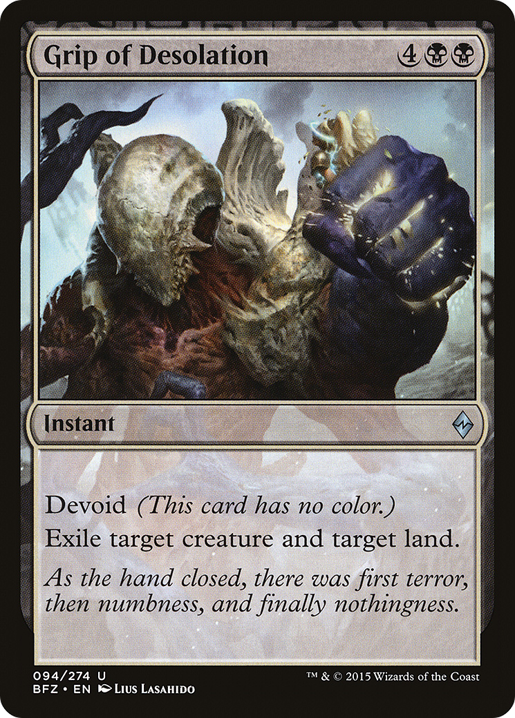 Grip of Desolation (BFZ-094) - Battle for Zendikar: (devoid) Foil - Premium MTG Single from Wizards of the Coast - Just $0.16! Shop now at Game Crave Tournament Store