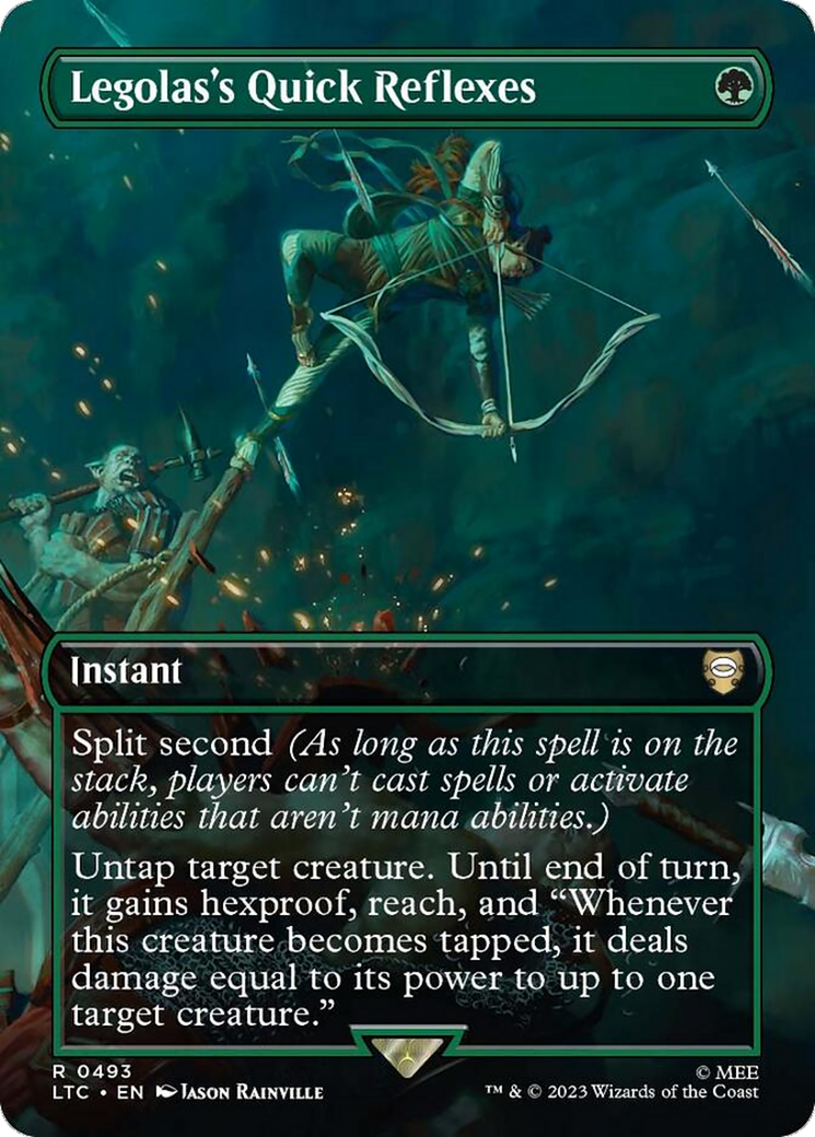 Legolas's Quick Reflexes (LTC-493) - Tales of Middle-earth Commander (Borderless) Foil - Premium MTG Single from Wizards of the Coast - Just $5.11! Shop now at Game Crave Tournament Store