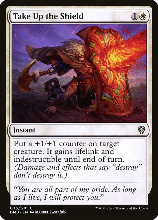 Take Up the Shield (DMU-035) - Dominaria United - Premium MTG Single from Wizards of the Coast - Just $0.08! Shop now at Game Crave Tournament Store
