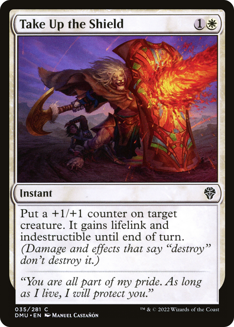 Take Up the Shield (DMU-035) - Dominaria United Foil - Premium MTG Single from Wizards of the Coast - Just $0.08! Shop now at Game Crave Tournament Store