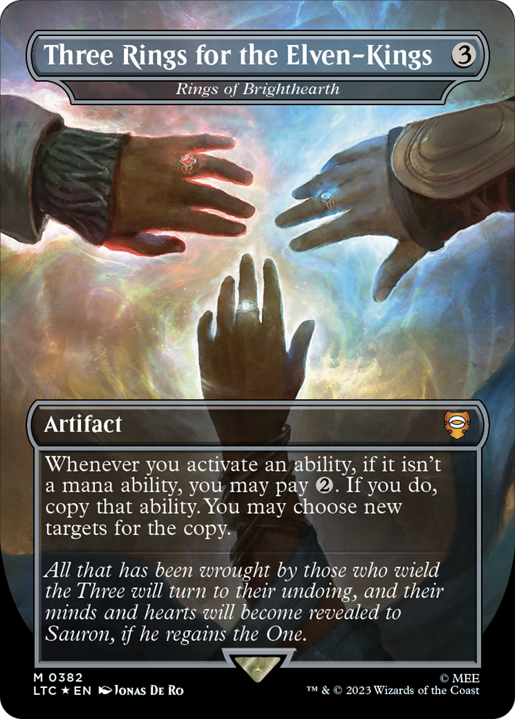 Rings of Brighthearth (LTC-382) - Tales of Middle-earth Commander / Three Rings for the Elven-Kings (Borderless) Foil - Premium MTG Single from Wizards of the Coast - Just $6.16! Shop now at Game Crave Tournament Store