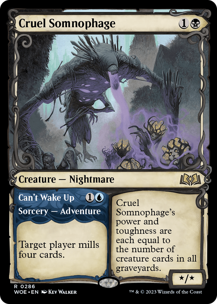Cruel Somnophage // Can't Wake Up (WOE-286) - Wilds of Eldraine: (Showcase) - Premium MTG Single from Wizards of the Coast - Just $0.08! Shop now at Game Crave Tournament Store