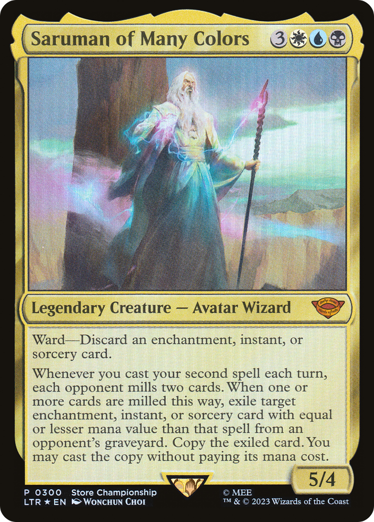 Saruman of Many Colors (LTR-300) - The Lord of the Rings: Tales of Middle-earth Foil - Premium MTG Single from Wizards of the Coast - Just $54.76! Shop now at Game Crave Tournament Store