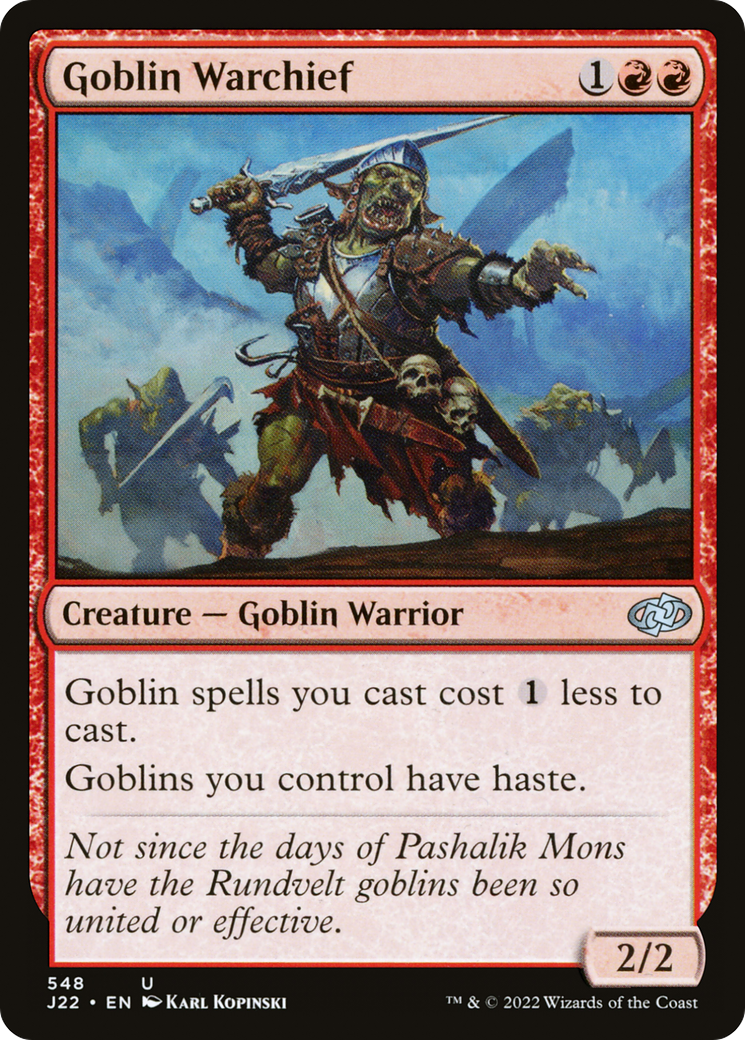 Goblin Warchief (J22-548) - Jumpstart 2022 - Premium MTG Single from Wizards of the Coast - Just $0.15! Shop now at Game Crave Tournament Store