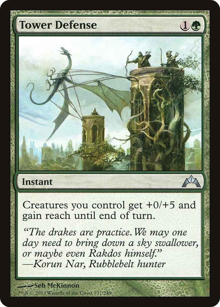Tower Defense (GTC-137) - Gatecrash - Premium MTG Single from Wizards of the Coast - Just $0.25! Shop now at Game Crave Tournament Store
