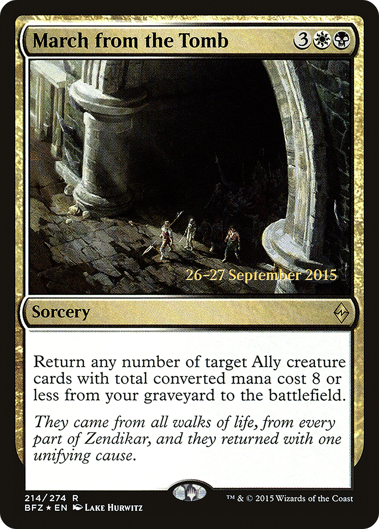 March from the Tomb (PBFZ-214S) - Battle for Zendikar Promos Foil - Premium MTG Single from Wizards of the Coast - Just $0.20! Shop now at Game Crave Tournament Store