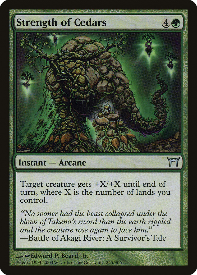 Strength of Cedars (CHK-245) - Champions of Kamigawa - Premium MTG Single from Wizards of the Coast - Just $0.08! Shop now at Game Crave Tournament Store