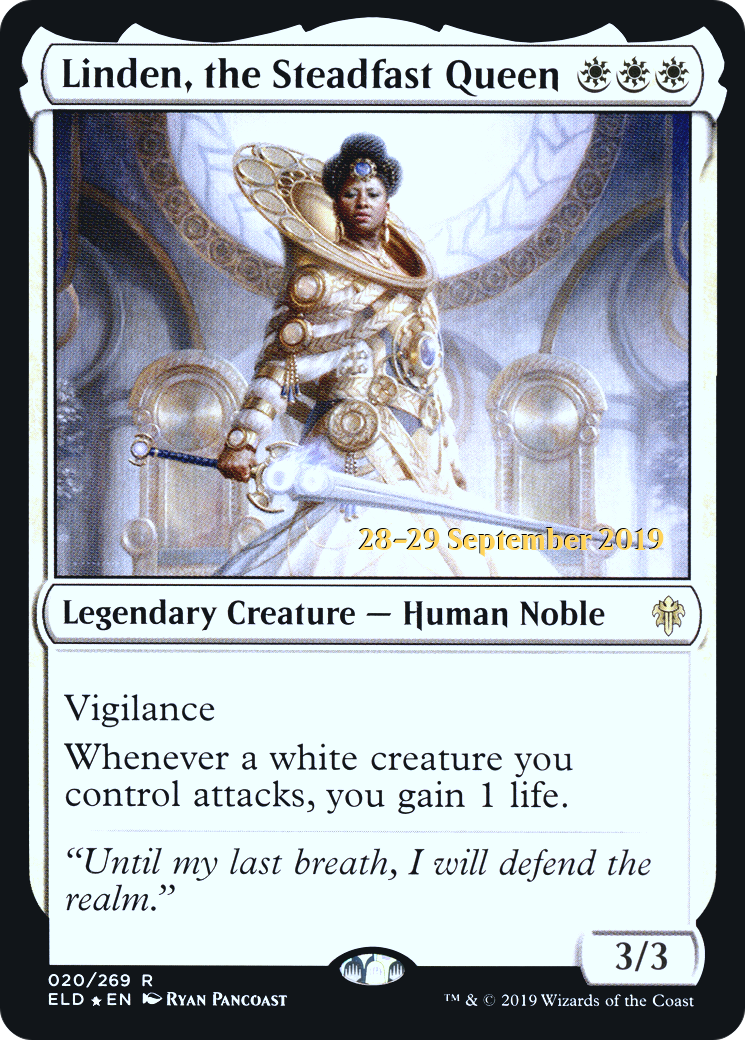 Linden, the Steadfast Queen (PELD-20S) - Throne of Eldraine Promos Foil - Premium MTG Single from Wizards of the Coast - Just $0.65! Shop now at Game Crave Tournament Store