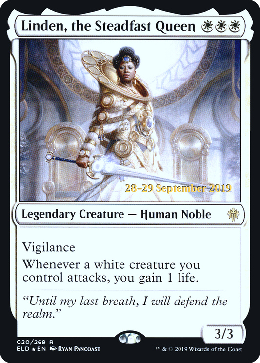 Linden, the Steadfast Queen (PELD-20S) - Throne of Eldraine Promos Foil - Premium MTG Single from Wizards of the Coast - Just $0.65! Shop now at Game Crave Tournament Store