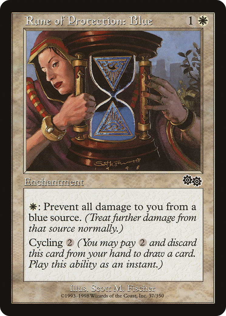 Rune of Protection: Blue (USG-037) - Urza's Saga - Premium MTG Single from Wizards of the Coast - Just $0.08! Shop now at Game Crave Tournament Store