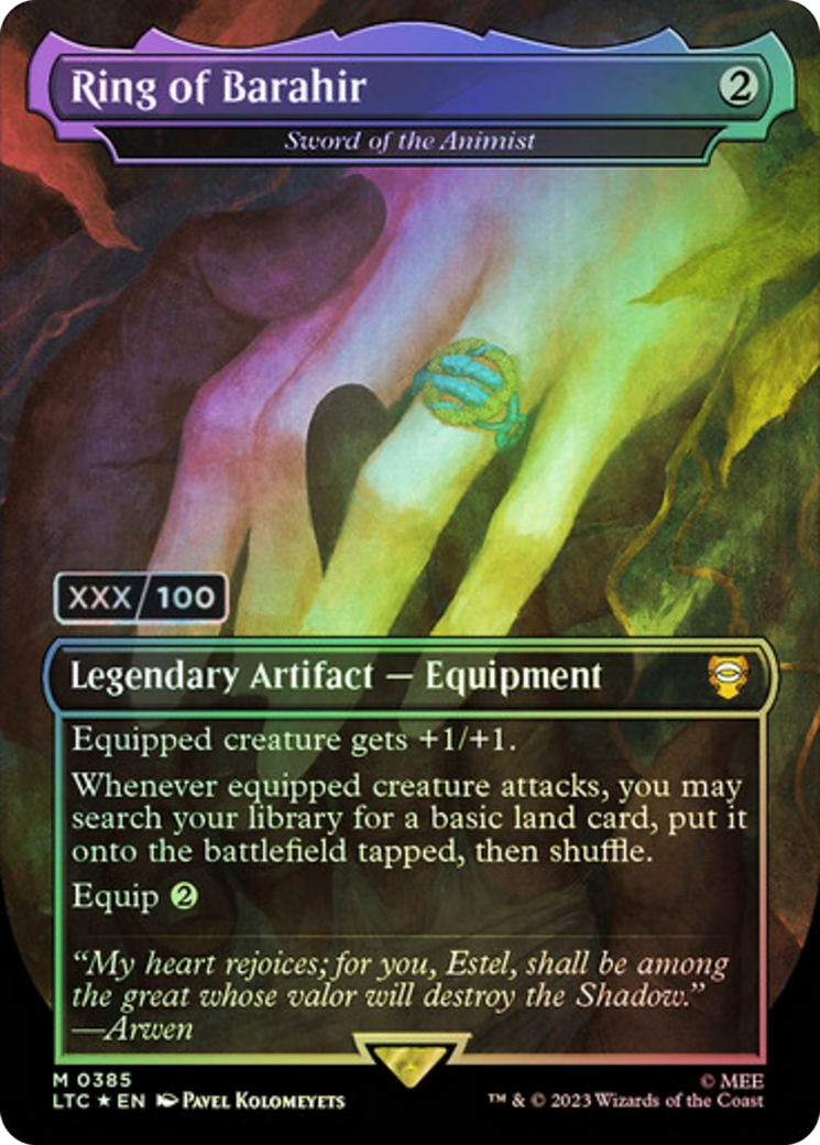 Sword of the Animist (LTC-385Z) - Tales of Middle-earth Commander / Ring of Barahir (Borderless) Foil - Premium MTG Single from Wizards of the Coast - Just $0! Shop now at Game Crave Tournament Store