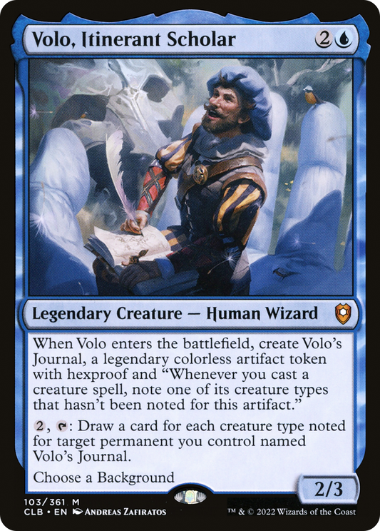 Volo, Itinerant Scholar (CLB-103) - Commander Legends: Battle for Baldur's Gate - Premium MTG Single from Wizards of the Coast - Just $0.25! Shop now at Game Crave Tournament Store