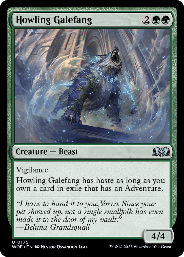 Howling Galefang (WOE-175) - Wilds of Eldraine - Premium MTG Single from Wizards of the Coast - Just $0.08! Shop now at Game Crave Tournament Store