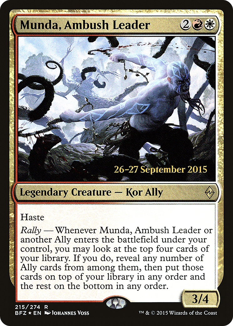 Munda, Ambush Leader (PBFZ-215S) - Battle for Zendikar Promos Foil - Premium MTG Single from Wizards of the Coast - Just $0.13! Shop now at Game Crave Tournament Store