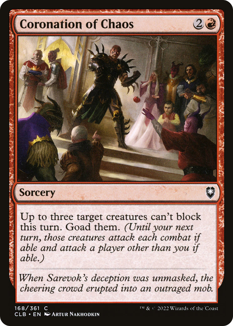 Coronation of Chaos (CLB-168) - Commander Legends: Battle for Baldur's Gate - Premium MTG Single from Wizards of the Coast - Just $0.08! Shop now at Game Crave Tournament Store