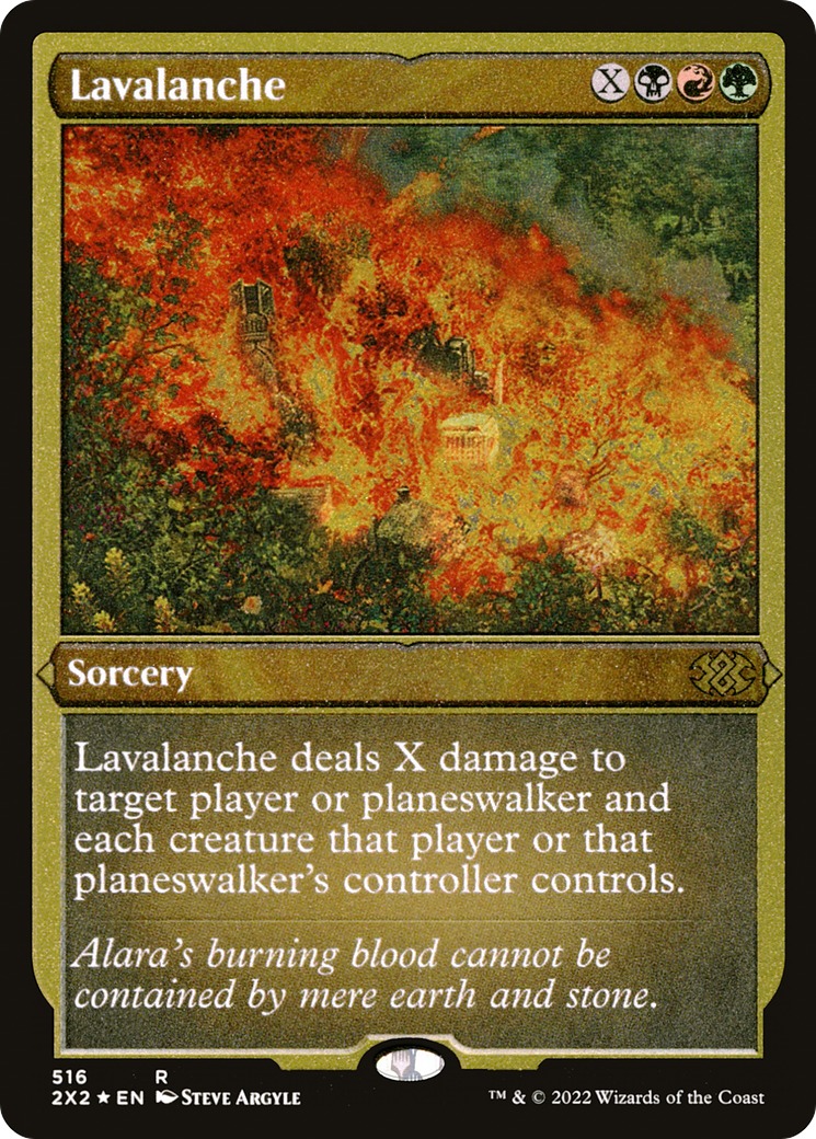 Lavalanche (2X2-516) - Double Masters 2022 Etched Foil - Premium MTG Single from Wizards of the Coast - Just $0.26! Shop now at Game Crave Tournament Store