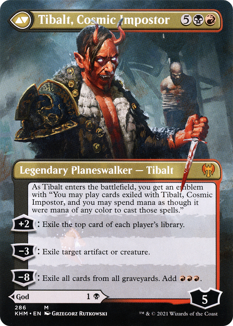 Valki, God of Lies // Tibalt, Cosmic Impostor (KHM-286) - Kaldheim (Borderless) - Premium MTG Single from Wizards of the Coast - Just $2.72! Shop now at Game Crave Tournament Store