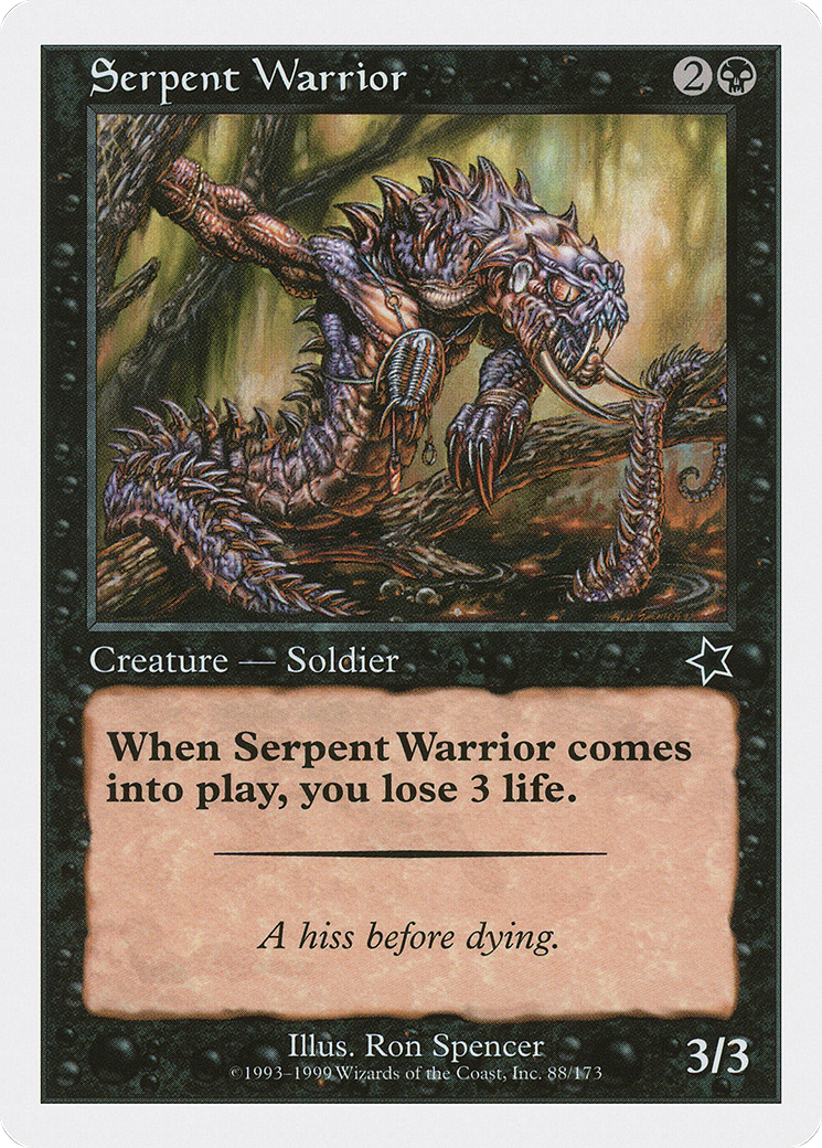 Serpent Warrior (S99-088) - Starter 1999 - Premium MTG Single from Wizards of the Coast - Just $0.08! Shop now at Game Crave Tournament Store