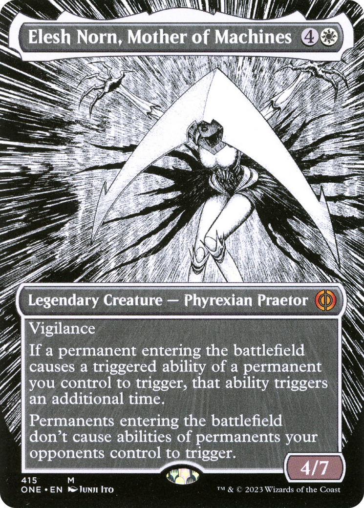 Elesh Norn, Mother of Machines (ONE-415) - Phyrexia: All Will Be One (Borderless) - Premium MTG Single from Wizards of the Coast - Just $18.08! Shop now at Game Crave Tournament Store