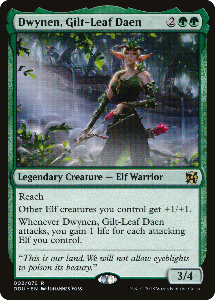 Dwynen, Gilt-Leaf Daen (DDU-002) - Duel Decks: Elves vs. Inventors - Premium MTG Single from Wizards of the Coast - Just $0.48! Shop now at Game Crave Tournament Store