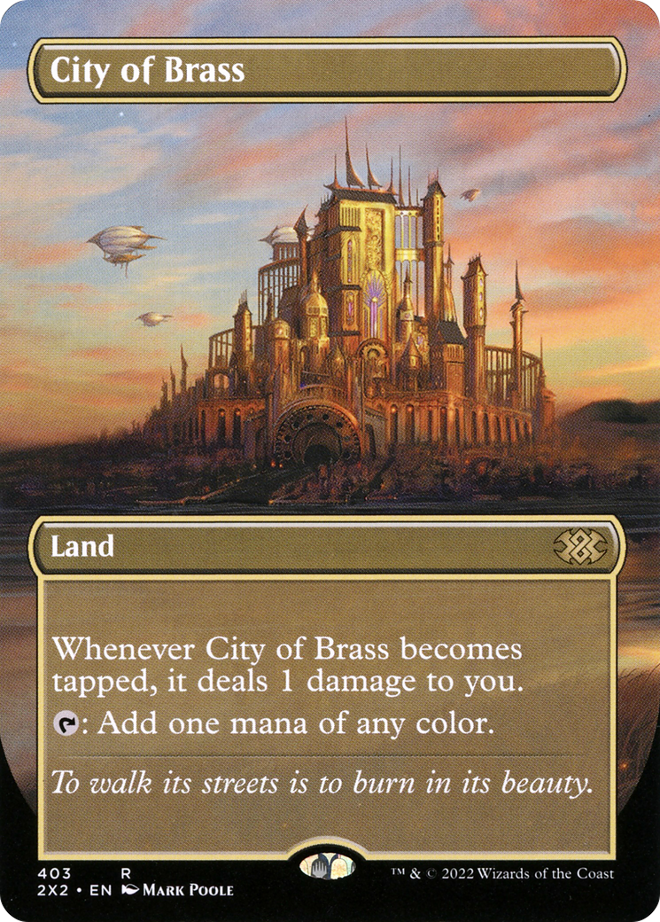 City of Brass (2X2-403) - Double Masters 2022 (Borderless) Foil - Premium MTG Single from Wizards of the Coast - Just $7.30! Shop now at Game Crave Tournament Store