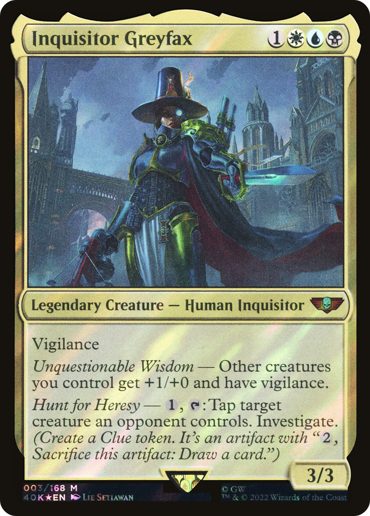 Inquisitor Greyfax (40K-003) - Warhammer 40,000 Commander Foil - Premium MTG Single from Wizards of the Coast - Just $2.22! Shop now at Game Crave Tournament Store