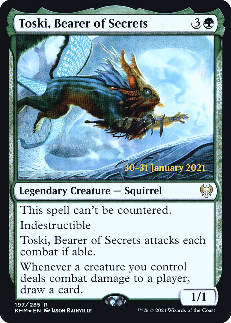 Toski, Bearer of Secrets (PKHM-197S) - Kaldheim Promos Foil - Premium MTG Single from Wizards of the Coast - Just $2.72! Shop now at Game Crave Tournament Store